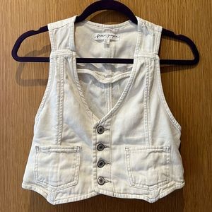 NWOT White denim vest, free people